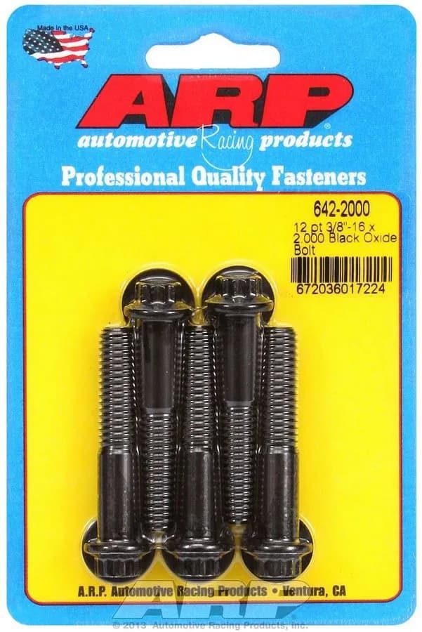 38-16 x 2.000 12pt black oxide bolts