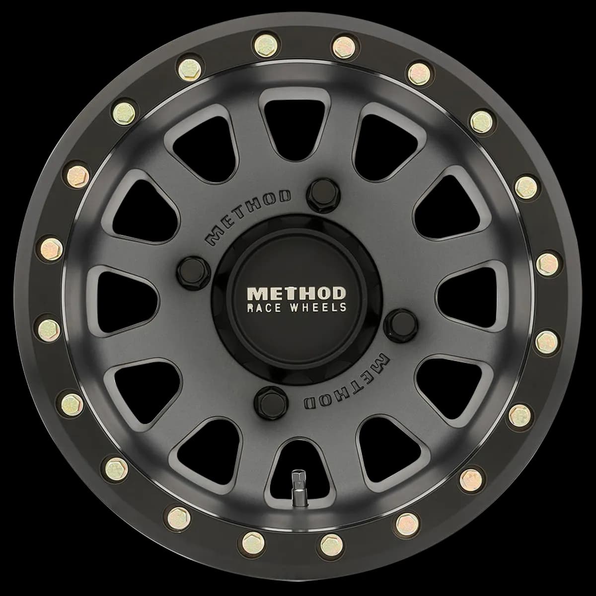 Aluminum Wheels 15x7 MR401 Beadlock UTV Bolt Pattern 4 On 156 Offset 13 Lip Size 1.77 Titanium GY Matte Black Ring Method