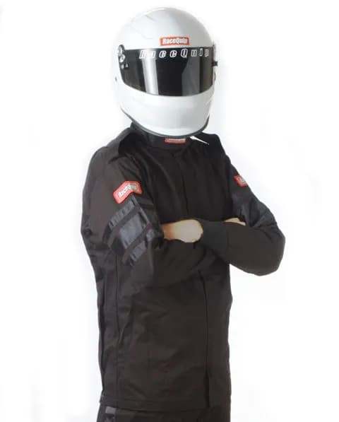 Single Layer Racing Driver Fire Suit Jacket; Sfi 3.2a/ 1 ; Black Medtall