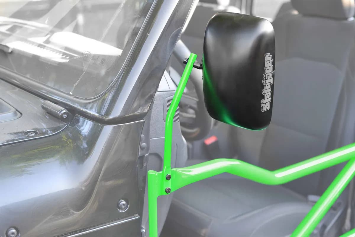 Steinjäger Doors Wrangler JL 2018 to Present Mirror Legs to Fit Tube Doors Neon Green