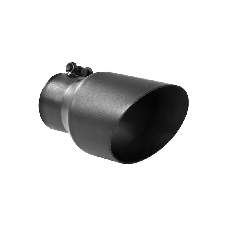 Armor BLK Exhaust Tip; 3 in. Inlet Diameter; 4.5 in. Outlet Diameter; 8 in. Length; Dual Wall; Angled; T304 Stainless Steel; Black Finish;