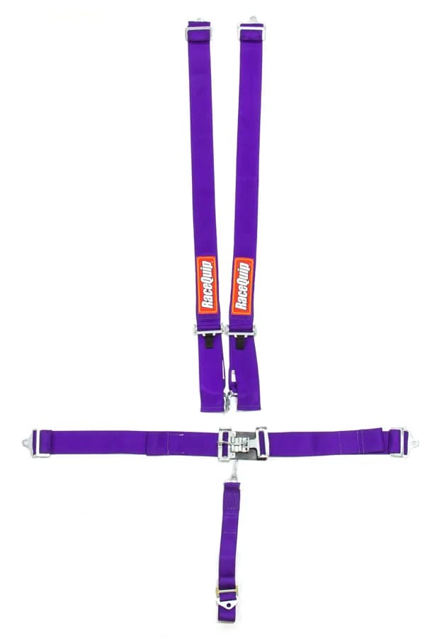 Latch & Link 5 Point Auto Racing Harness Set; Sfi 16.1 Seat Belt Set; Purple