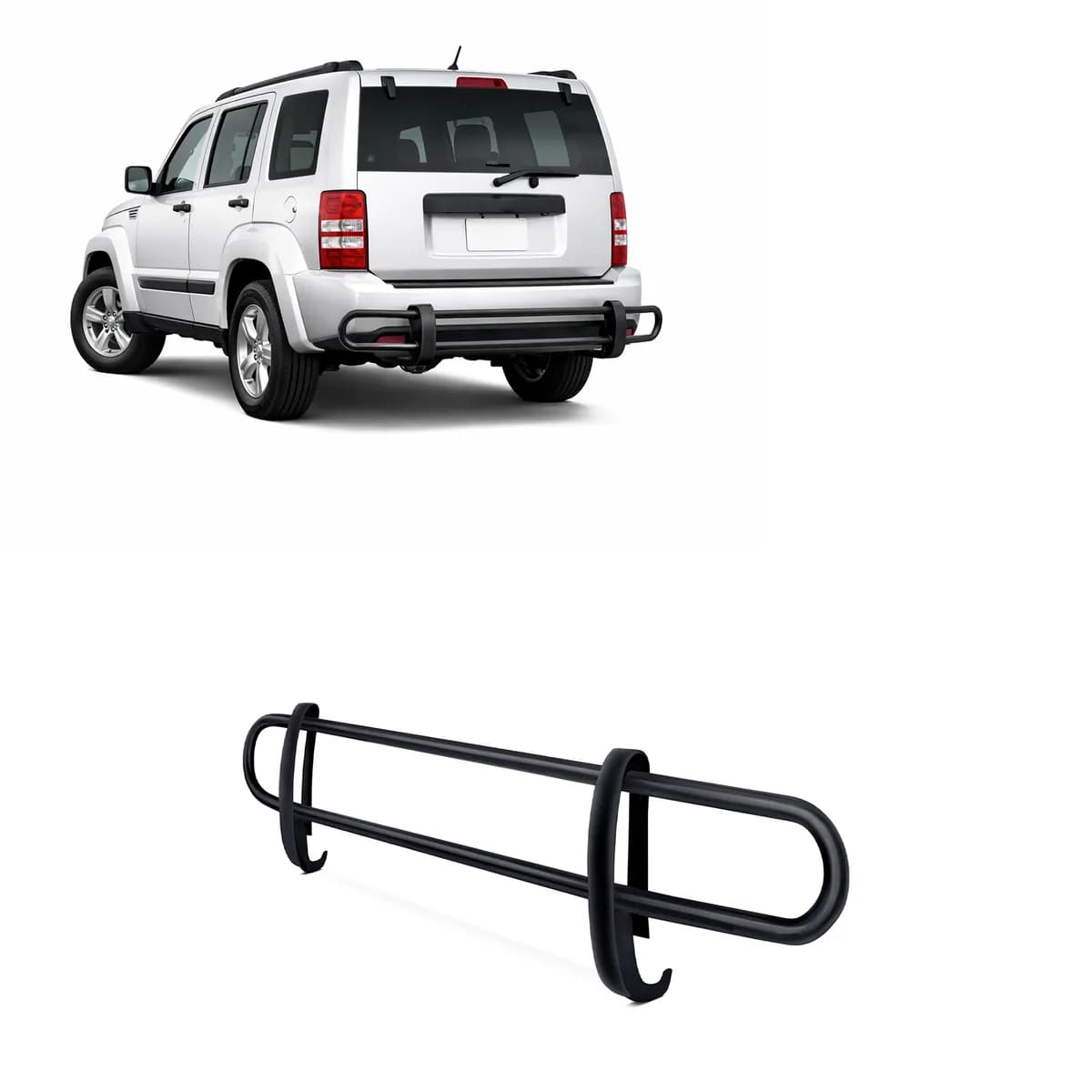 0712 Dodge Nitro/Liberty Rear Bumper Guard Double Tube Black