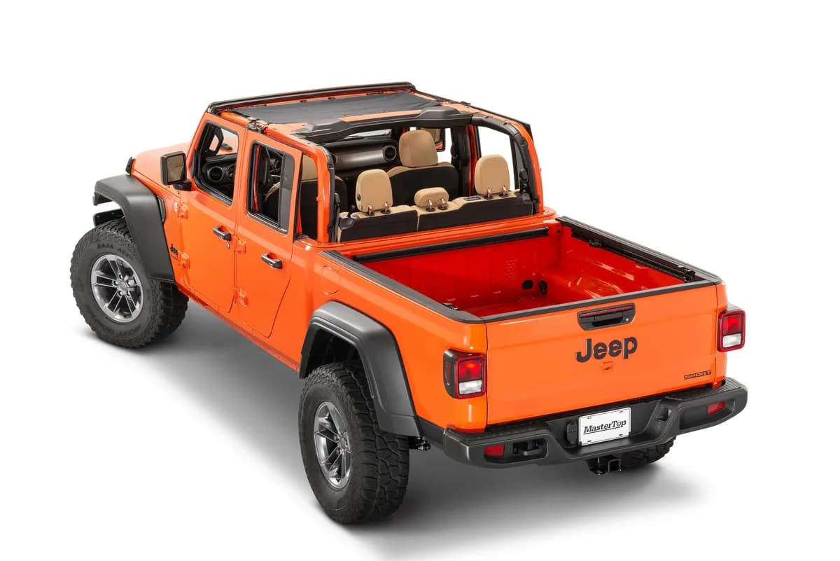 ShadeMaker Freedom Mesh Bimini Top Plus 2020-2023 JT Jeep Gladiator 4 Dr Black