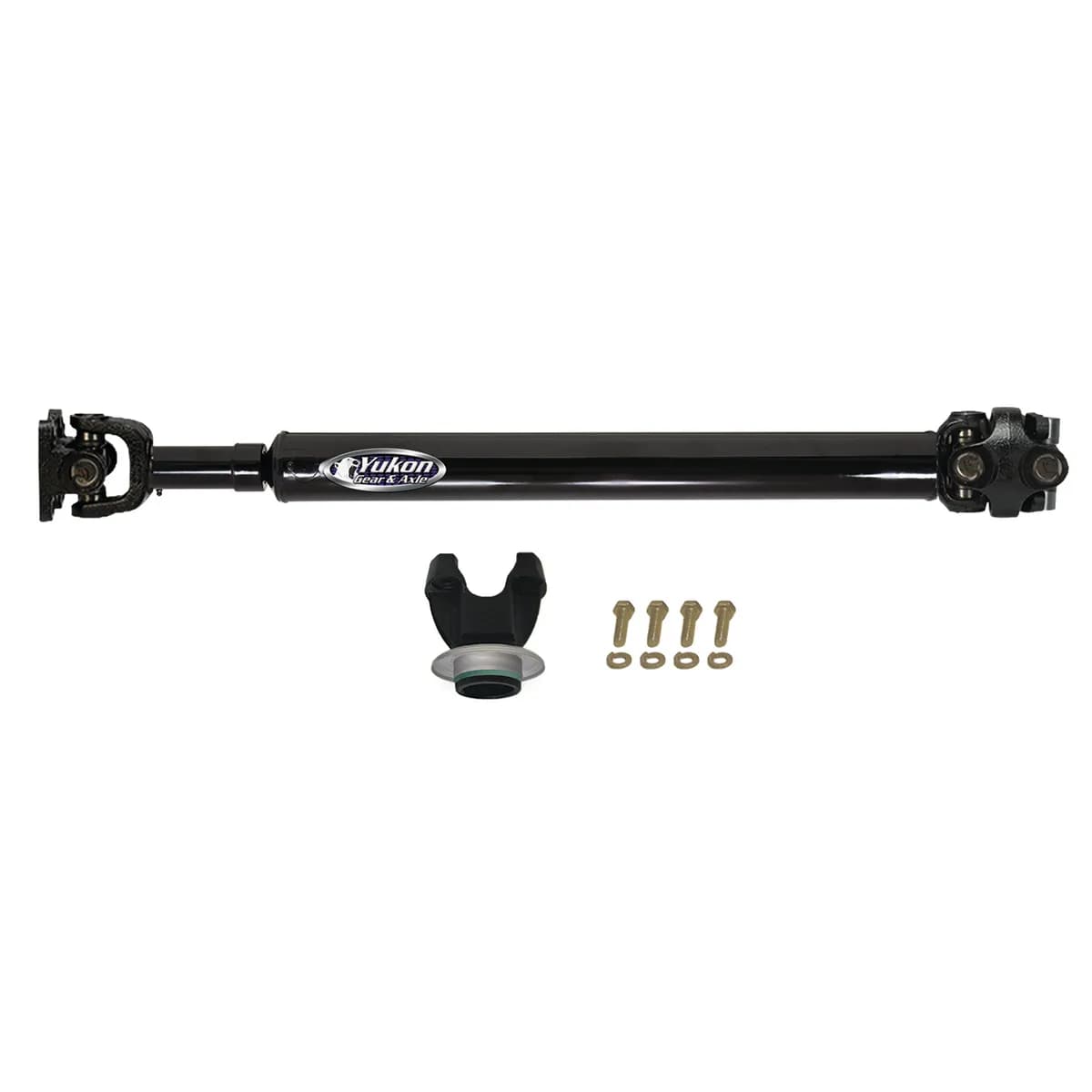 Yukon OE-style Driveshaft for 12-17 JK rear. 1310 U/Joint. Fits 4-door Rubicon and non-Rubicon. Manual transmission only. Recommended up to 2.5" Lift w/ 33" Tires.