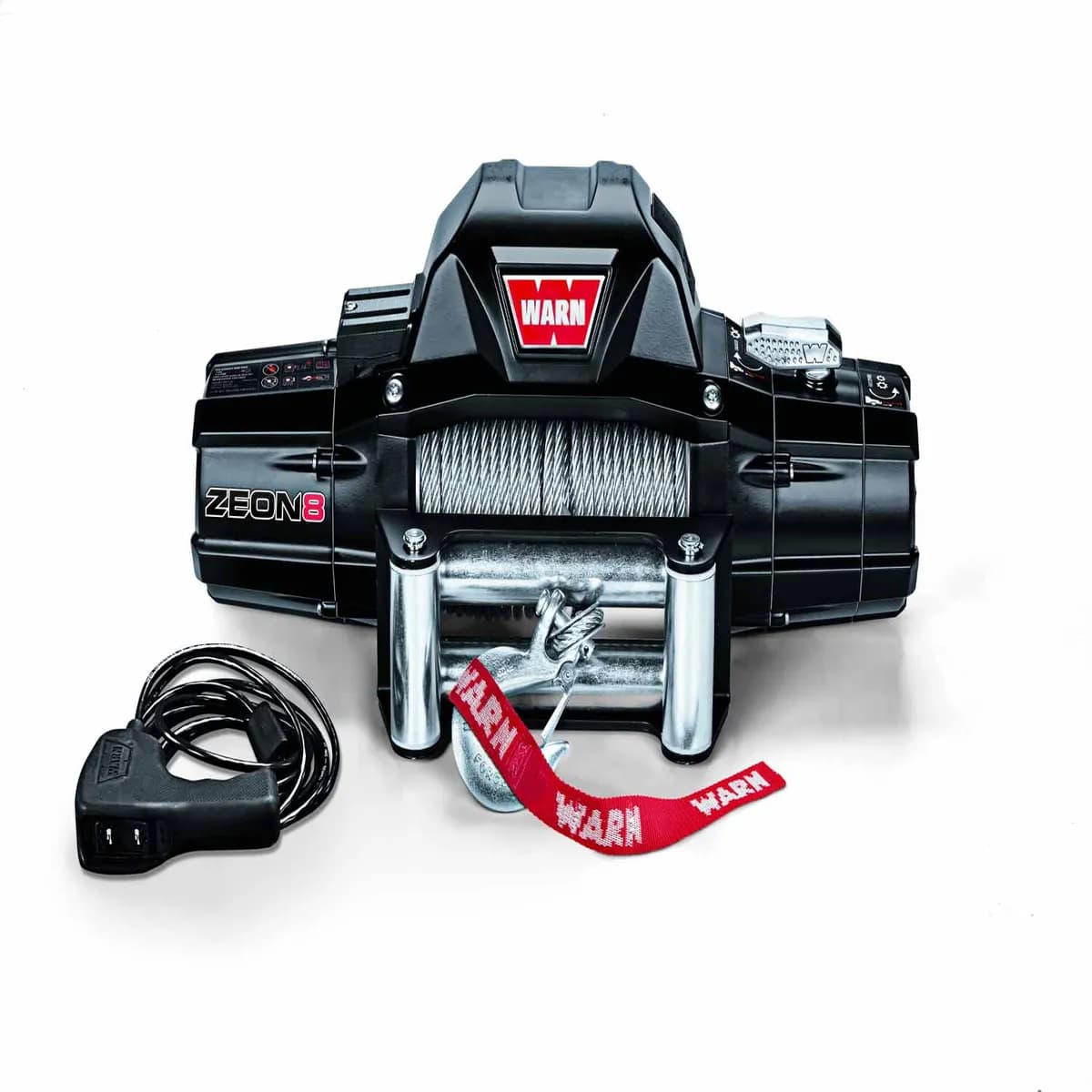 WARN - Vehicle Mounted; Vehicle Recovery Winch; 12 Volt Electric; 8000 Pound Line Pull Capacity; 100 Foot Wire Rope; Roller Fairlead; Wired Remote; Convertib