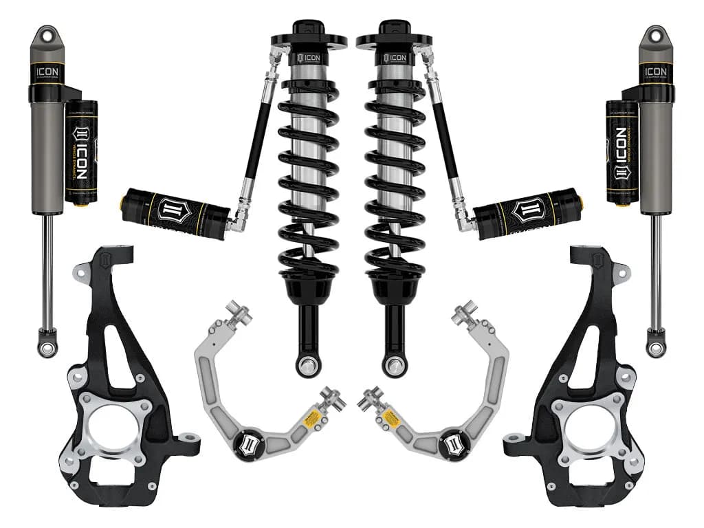 ICON 2021-2025 Ford F-150 4WD, 3.5-4.5" Lift, Stage 3 Suspension System, Billet
