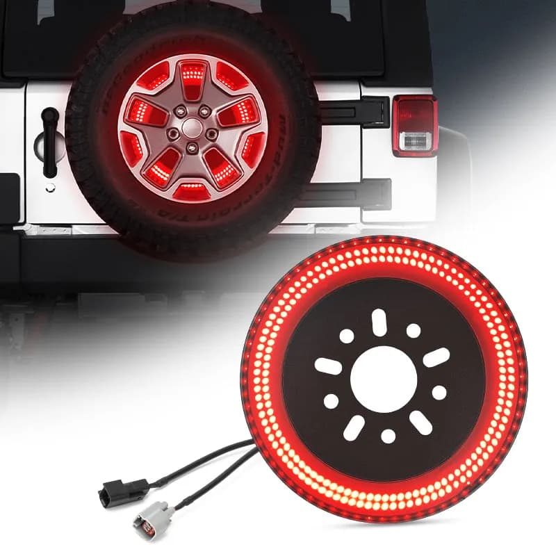 Dual Row Third Spare Tire Brake Light For 2007-2018 Jeep Wrangler JK JKU