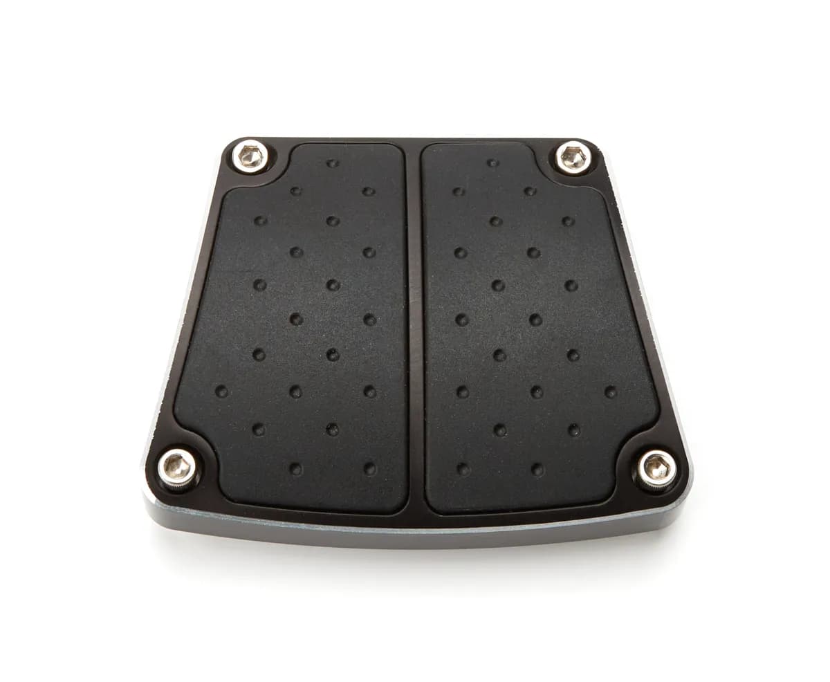 Brake Or Clutch Pedal Pad; Black Anodized Finish; Aluminum Inserts; Molded Rubber Inserts;