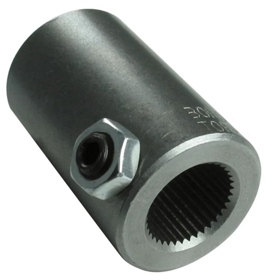 Borgeson - Steering Coupler - P/N: 313400 - Steel steering coupler. Fits 3/4 in.-36 Spline X 3/4 in. Smooth bore.