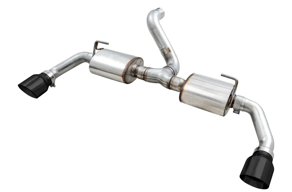 AWE Tread Edition Axleback Dual Exhaust for Jeep JL/JLU 3.6L/2.0T - Diamond Black Tips