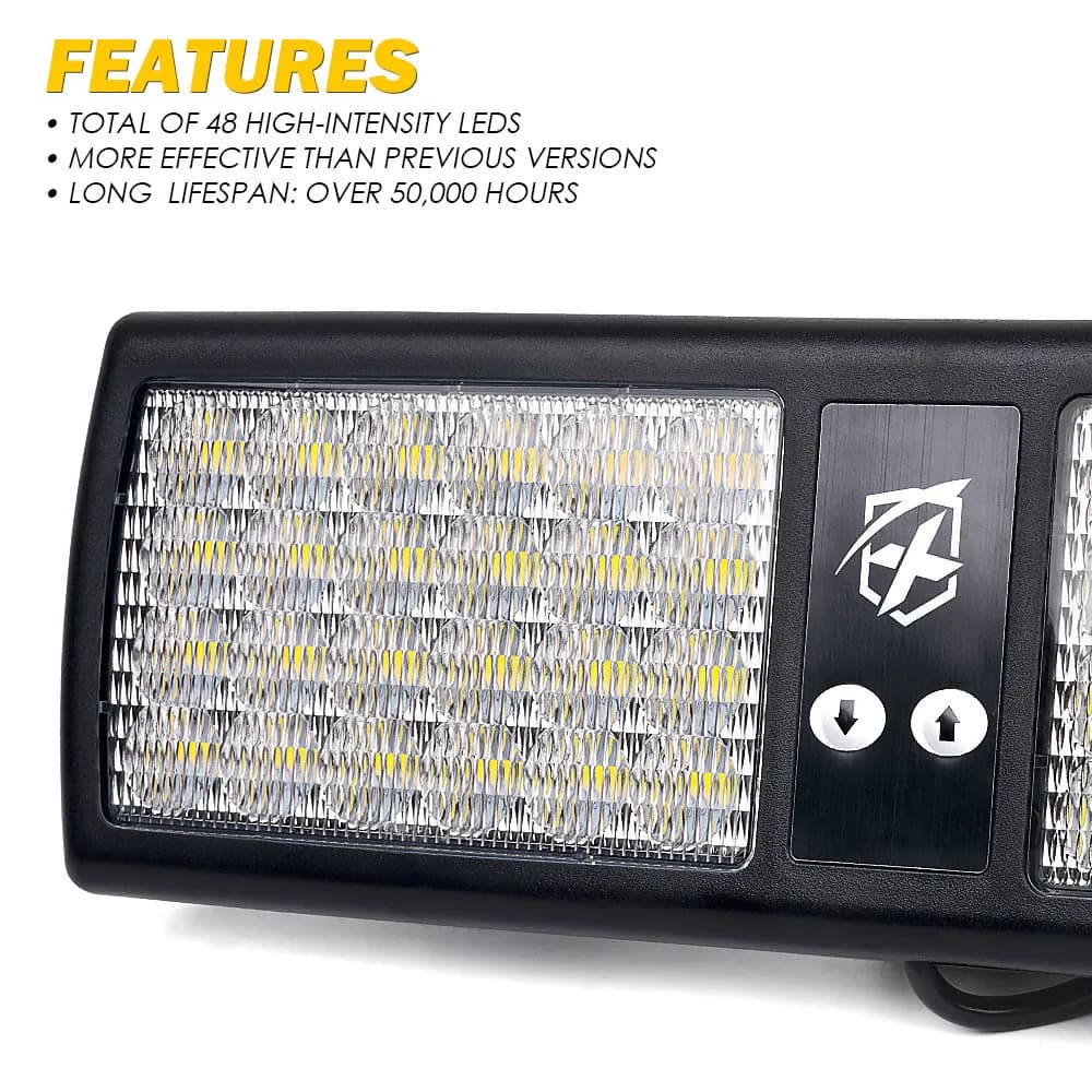 Windshield Visor 48 LED Strobe Lights | Decoy Series