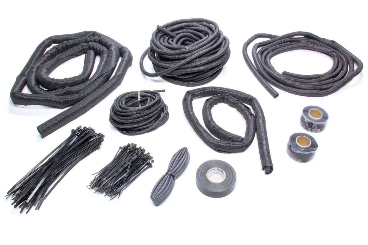 Classic Braid Chassis EFI Kit; Incl. 1/8 - 1 in. Size Self-Wrapping Split Braided Wiring Looms/1/2-3/8 in. Size Heat Shrink/Tie Wraps/Electrical Tape/Stretch And Seal Tape;