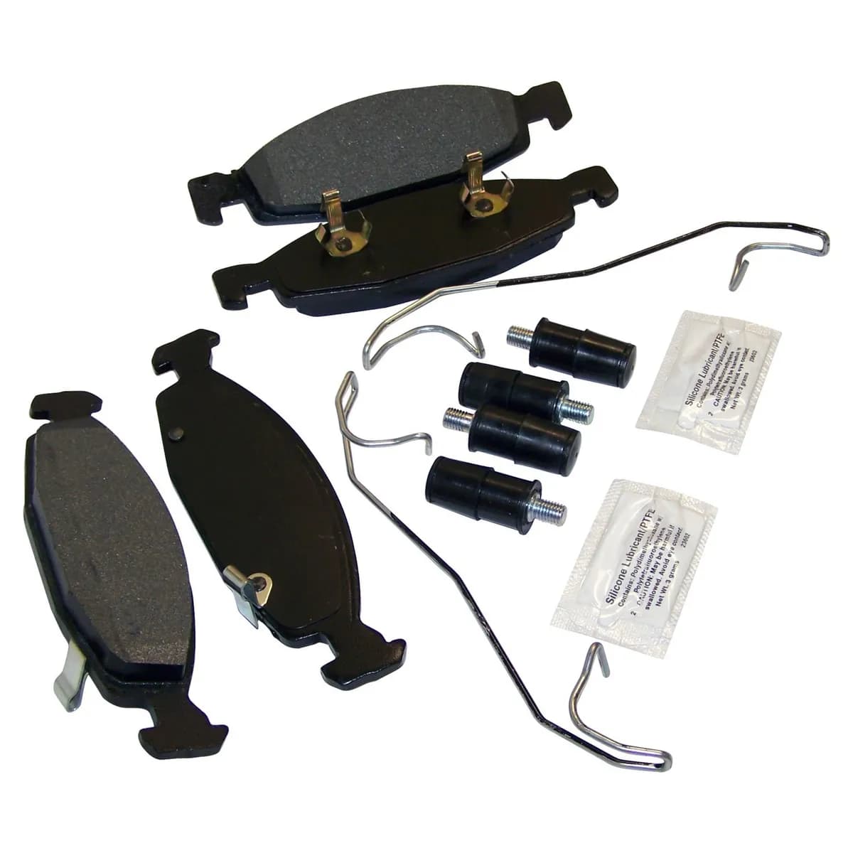 1999-2002 Grand Cherokee WJ WJ (US) model w/ Continental Teves Calipers (Black); Kit Includes: Brake Pads Springs and Caliper Pin Kit; Front 2001-2002 Grand Cherokee WG WG (Europe) model w/ Continental Teves Calipers (Black); Kit Includes: Brake Pads