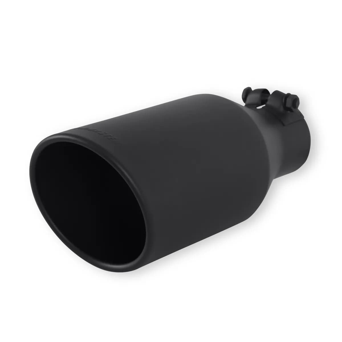 EXHAUST TIP SS 4.5IN 2.5IN TUBING 11IN LONG CLAMPON ANGLE CUT BLACK