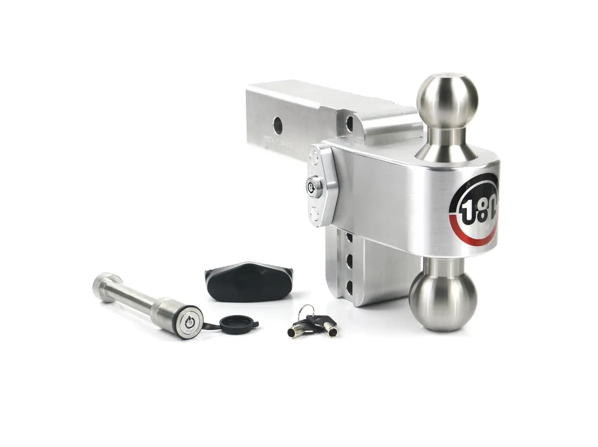 180 Hitch Stainless Steel 4in Drop Hitch With 2.5in Shank (10k/18.5k Grwr) With Ws05 Keyed Alike