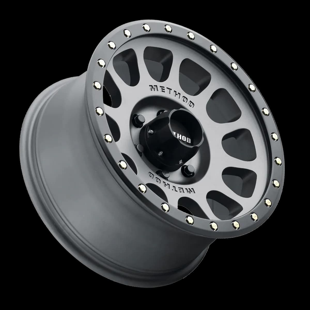 Aluminum Wheels 16x8 NV MR305 Bolt Pattern 6 On 139.7 Offset 0 Lip Size 1.57 Titanium TT Matte Black Lip Method