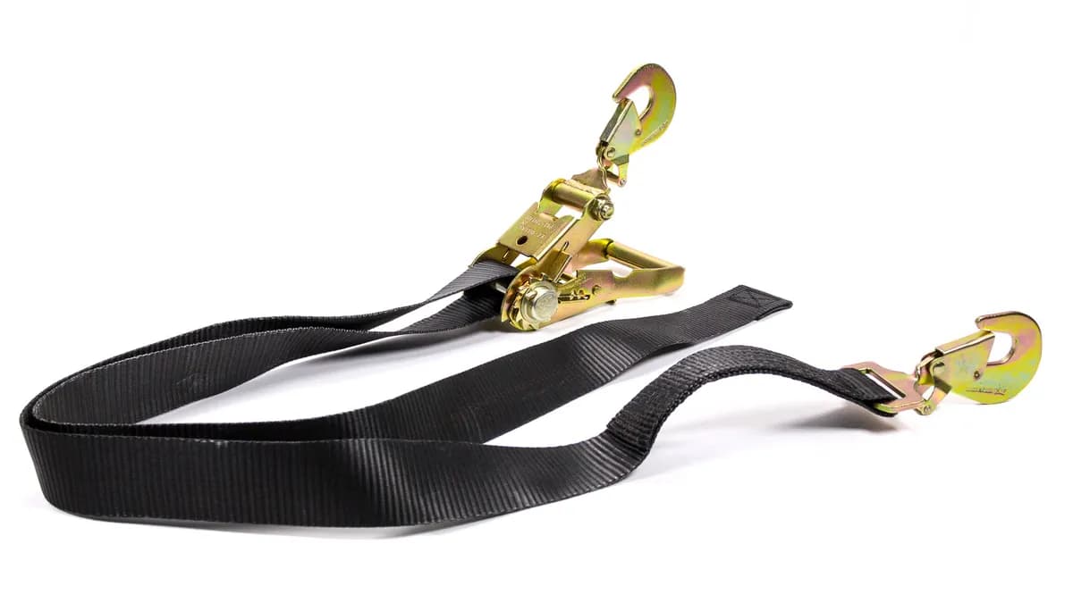 Ratchet Strap Black 2in x 8ft With Direct Hook Ratchet And Twisted Snap Hook