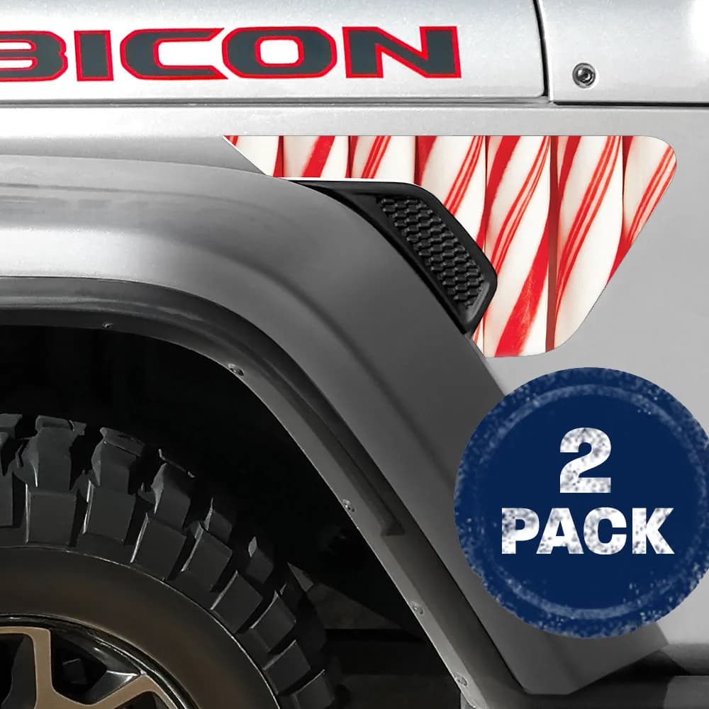 Candy Stripe 2pc Vinyl Fender Decal - JT or Gladiator: 2019 -Current