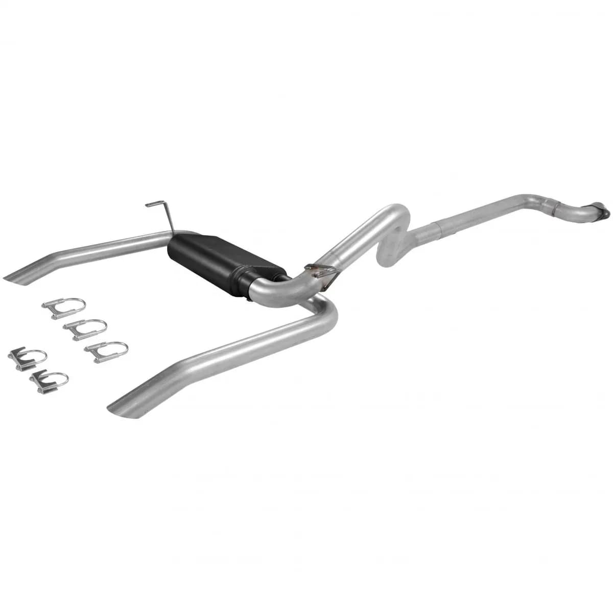 93-95 Chev. Camaro / Pontiac Firebird LT-1 5.7L (W/3.00in Flanged Cat) Dual 2.50in Outlet 80 Series Crossflow Muffler American Thunder DOR Mandrel Bent Tubing 16 Gauge Aluminized Steel