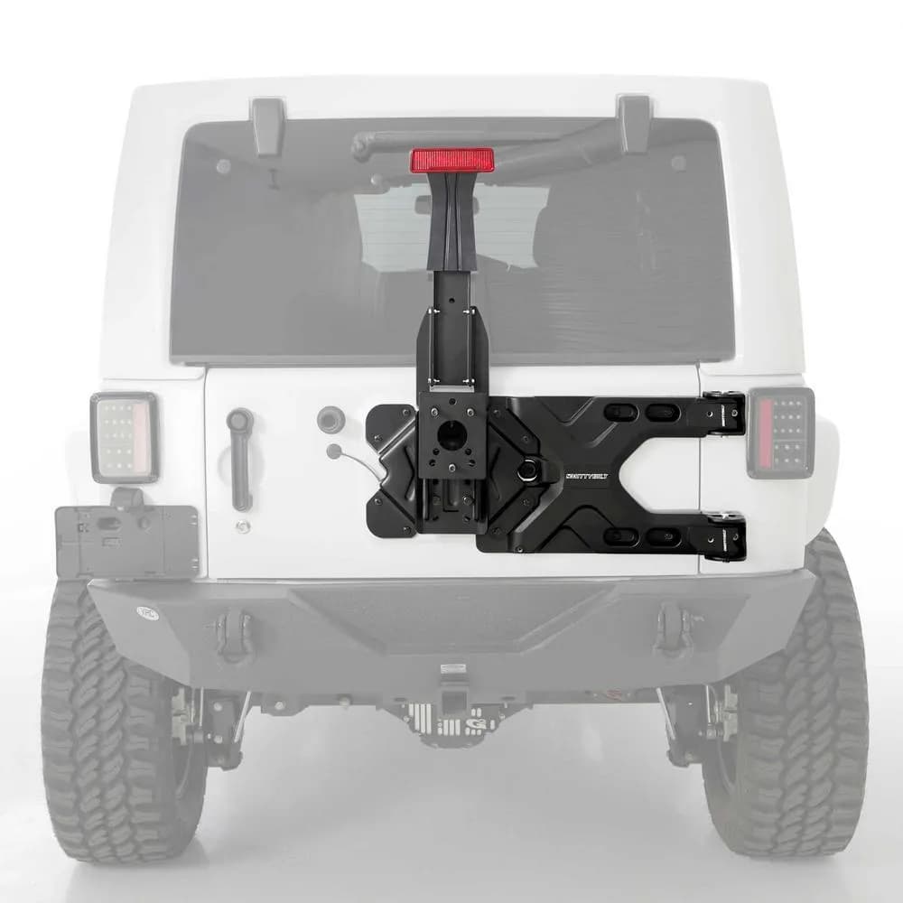 0718 Wrangler Pivot Heavyduty Oversize Tire Carrier/Black
