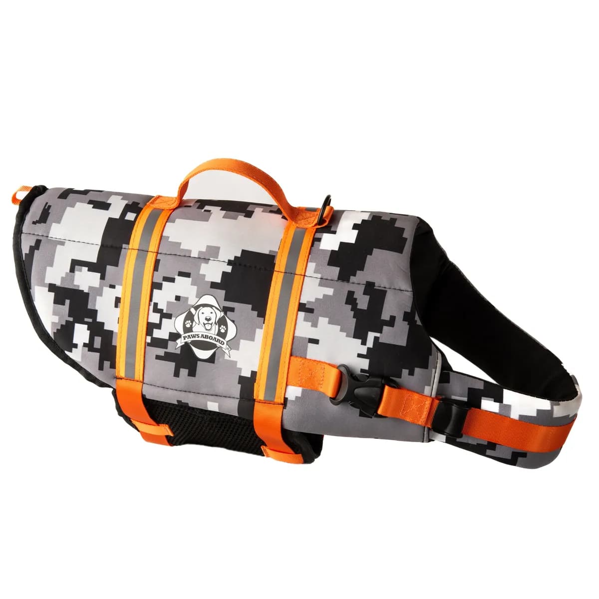 m Orange Camo Neoprene Dog Life Jacket