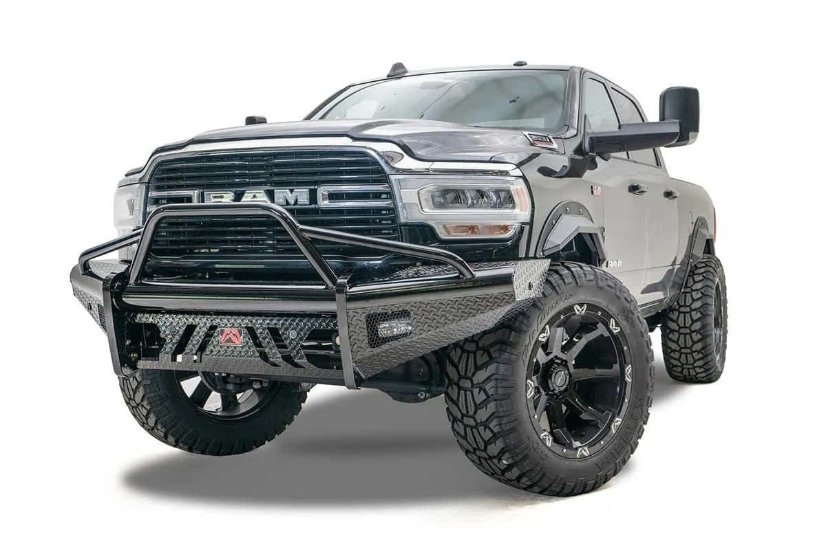 19c RAM 2500/3500 New Body Style Black Steel Front Bumper W/Prerunner Guard