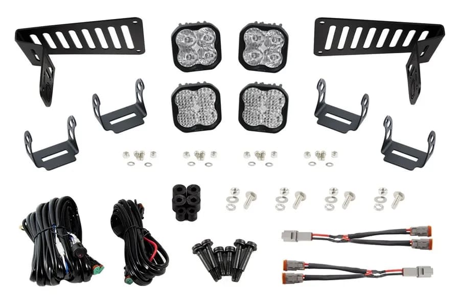 Diode Dynamics - SS3 Cowl LED Bracket Kit for 2018-2024 Jeep JL Wrangler/Gladiator, White Sport