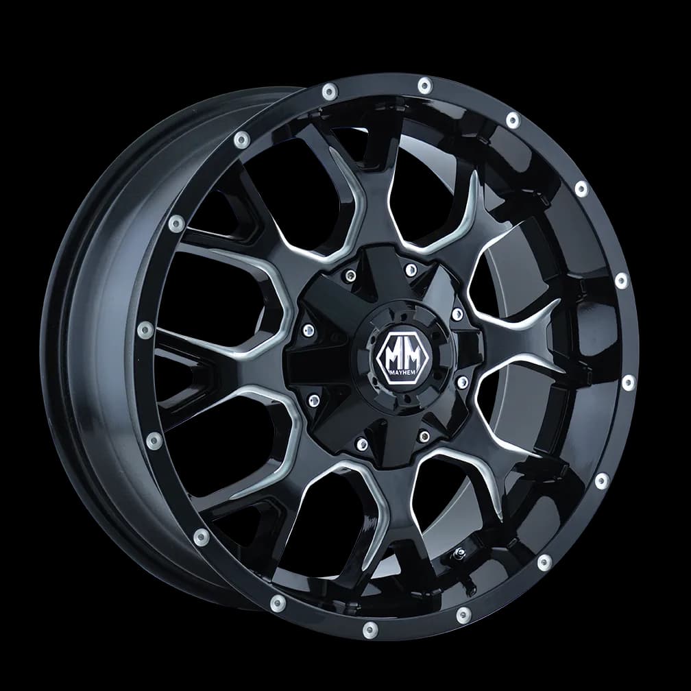 Warrior (8015) Black/Milled Spokes 18x9 5x4.5/5x5 18mm 87mm