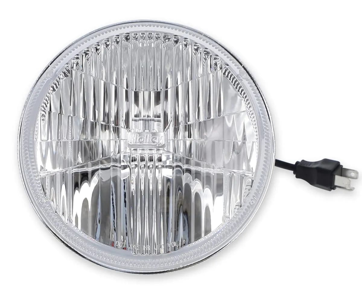 Retrobright LED Headlight 7in Round Classic White Lens