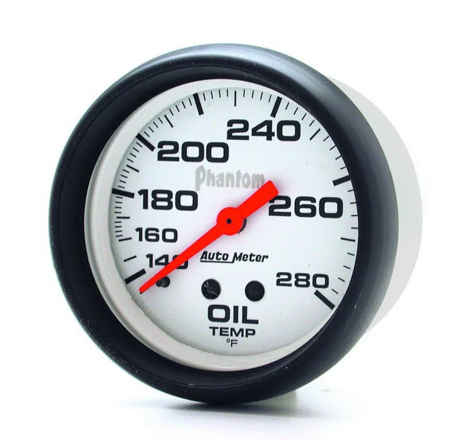Gauge, Oil Temp, 2 5/8", 140-280?F, Mechanical, Phantom
