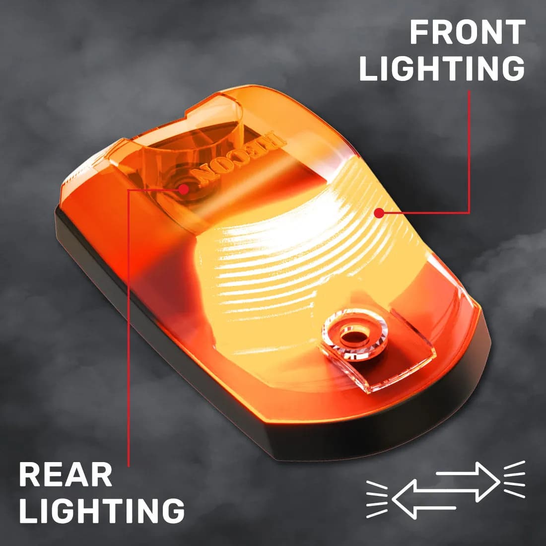 Ford 17-23 Superduty 1-Piece Single Cab Light Smoked Cab Roof Light Lens with 2-Way Forward Rear Facing Amber ULTRA High-Power LEDs - 1-Piece Single Cab Light ONLY