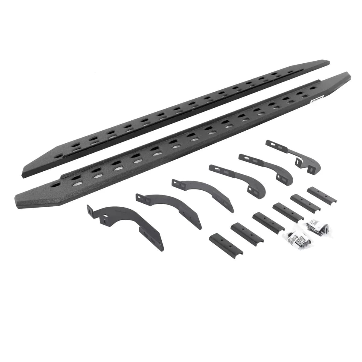 Go Rhino 69442987ST - RB20 Slim Line Running Boards With Mounting Brackets - Protective Bedliner Coating