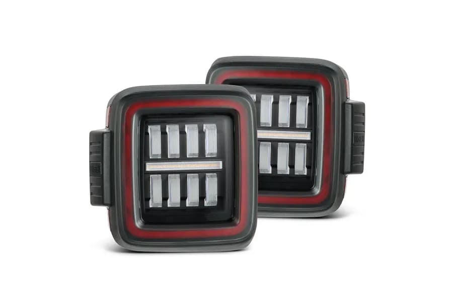 AlphaRex NOVA-Series Prismatic LED Tail Lights, Black-Red - JL