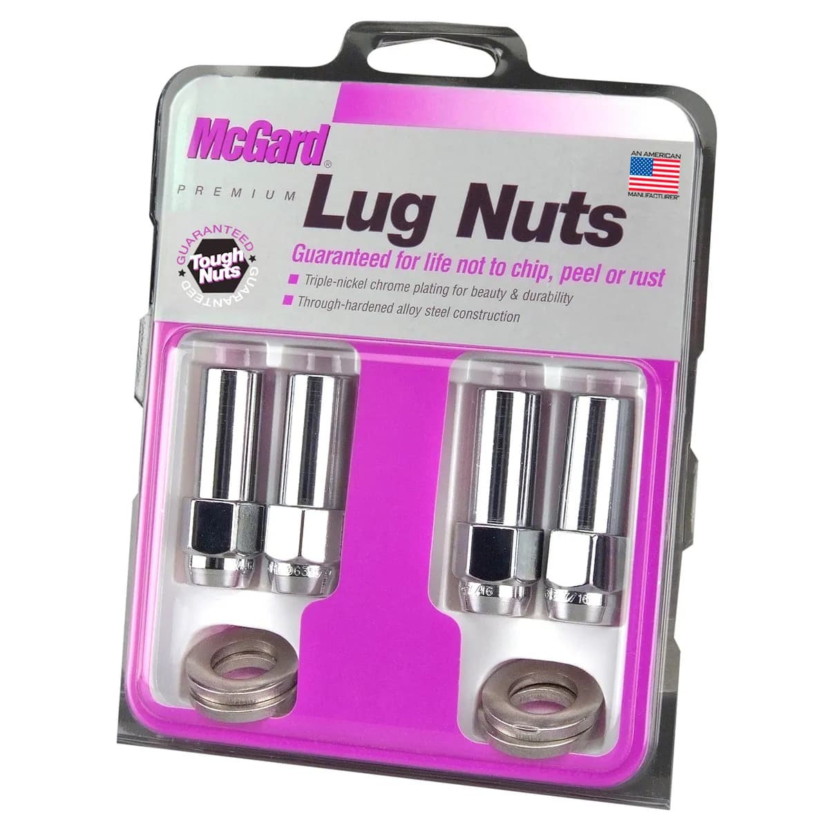 Hex Lug Nut 7/1620 Ctr Washer Xlng 1.365 in Shk 13/16 Hex 2.27 in Oal Chrom