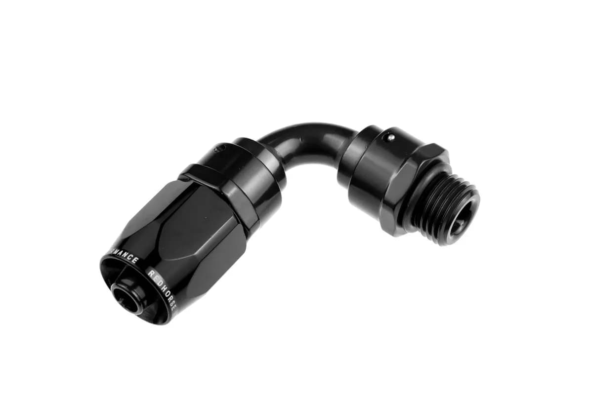 08 an 90 Degree Hose End With 08 Orb Male Endblack