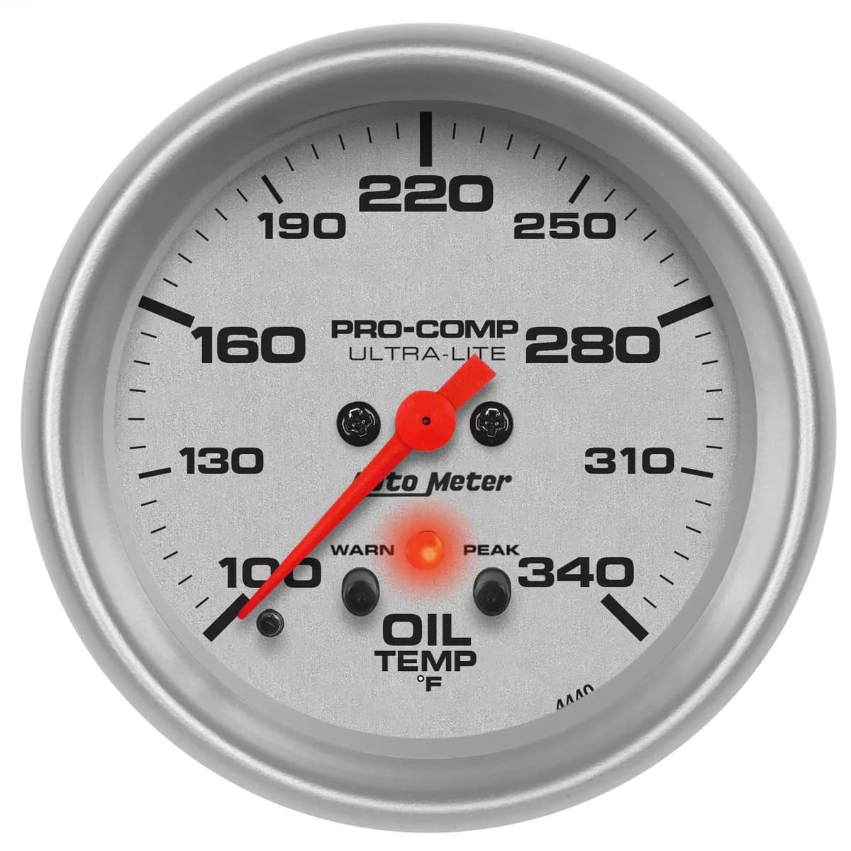 Gauge, Oil Temp, 2 5/8", 140-340?F, Stepper Motor w/Peak & Warn, Ultra-Lite