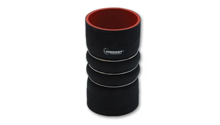 CAC Hose Coupler; 3.5 in. Hose ID; 6 in. Length; 3 Retaining Rings; 55 PSI Maximum Operating Pressure; 0.2 in. Wall Thickness; Black;
