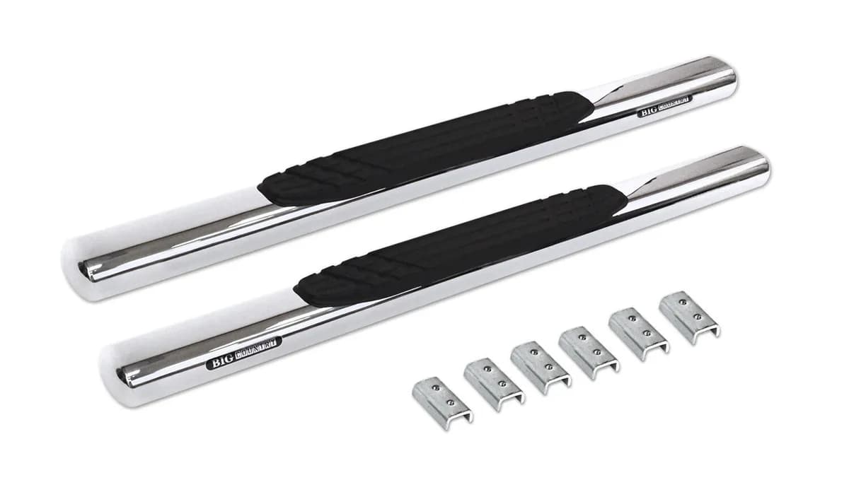 Universal 4in 52in Long Stainless Side Bars OE Xtreme Sidesteps Polished (Brkt Sold Sep)