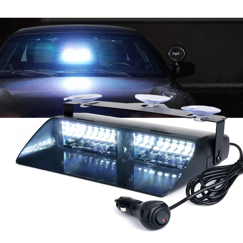 Xprite LED Windshield Strobe Light Bar with Suction Cups – Dash Emergency Warning Lights for Police, Construction & Safety Vehicles | Undercover Series