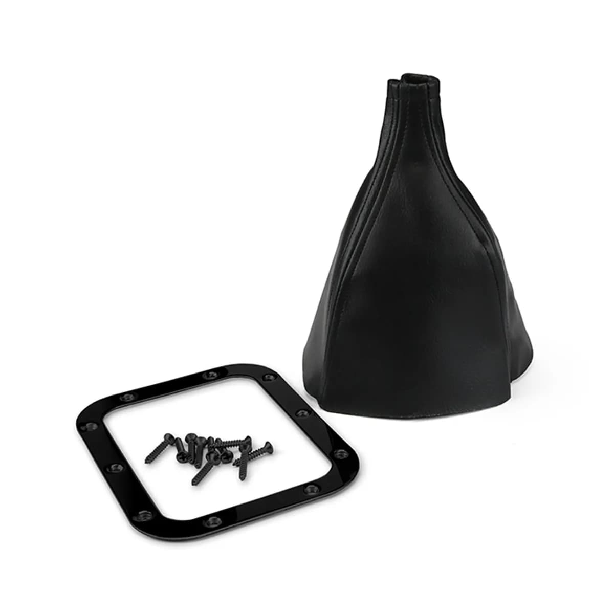Floor Mount Emergency Hand Brake Boot; Incl. Boot/Stainless Screws/Black Stainless Boot Ring;