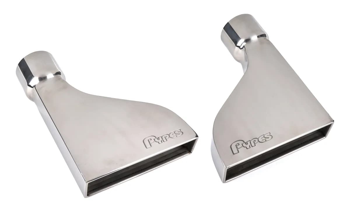 Exhaust Tail Pipe Tip Set 3 in x 8 in x 2 in x 11 in Rectangle Clamp On Hardware Not Incl Polished 304 Stainless Steel Pair Pypes Exhaust