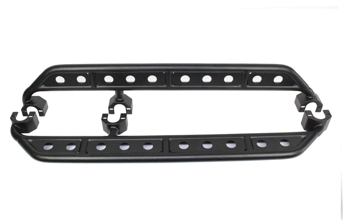 Jeep Wrangler Side Steps 07-18 Wrangler JK 4 Door Steel Black Textured Powdercoat Fishbone Offroad
