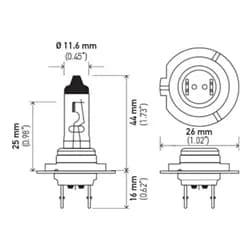 Bulb 12v 55w Px26d T4.625 Yellow 2bliste