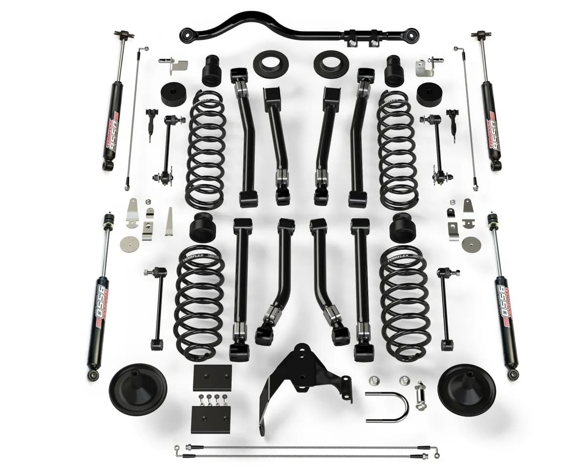 Jku 4door 4 Lift Kit w/ 8 Alpine Flexarms Track Bar & Vss 9550 Shocks
