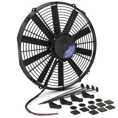 Brushless Ultraperformance 14in Electric Fan 2100 Cfm Straight Blade 12v Puller Only