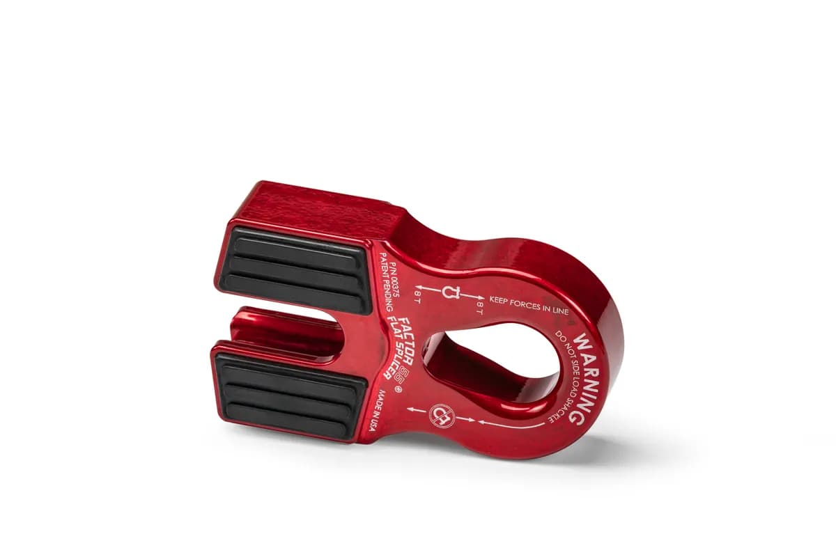 Factor 55 00375-01 FLAT SPLICER 3/8-1/2 SYNTHETIC ROPE SPLICE-ON SHACKLE MOUNT -- RED