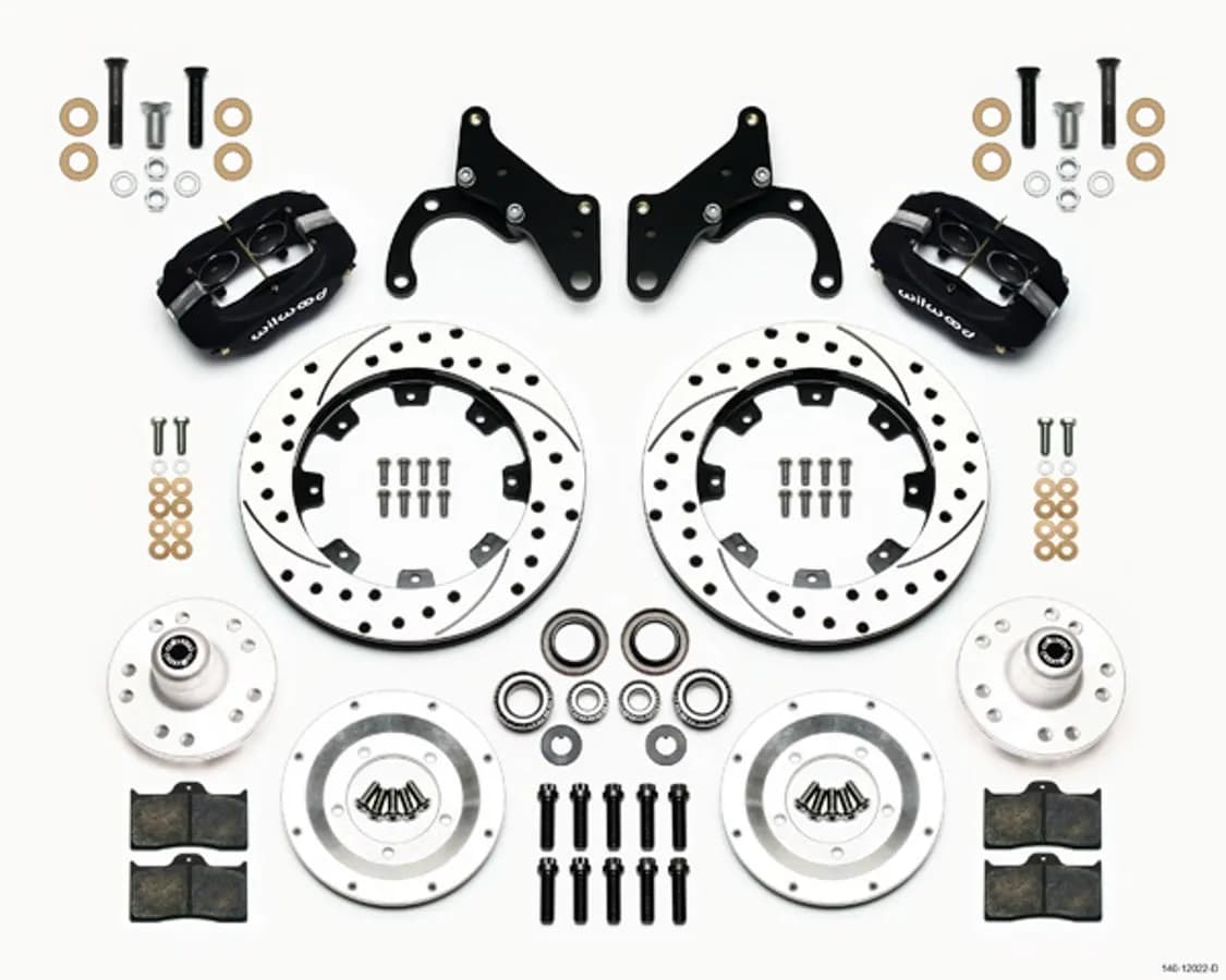 Wilwood FDLI Front Kit 12.19in Drilled 65-68 Chevy Impala -Drum Spindle
