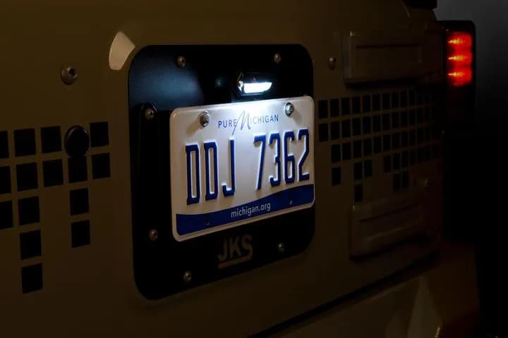 License Plate Relocation Kit w/Light Wrangler JK JKS Manufacturing