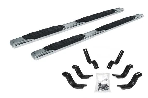 Go Rhino 105418087PS - 5 1000 Series Side Steps with Mounting Brackets Kit - Polished Stainless Steel